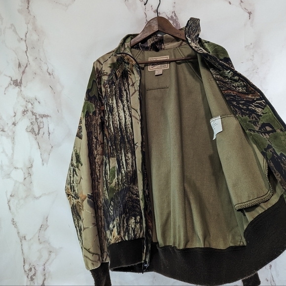 Vintage Woolrich Jacket Men Large Camo Coat Woodland Realtree Fleece Rare - Picture 5 of 12